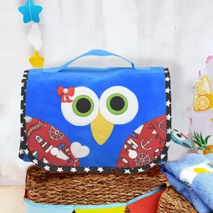 Owl Blue Pouch Set Tote Bag