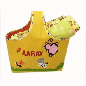 Animals Patch Yellow Sundries Bag