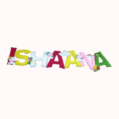 Alphabets Unicorn Name Cushion