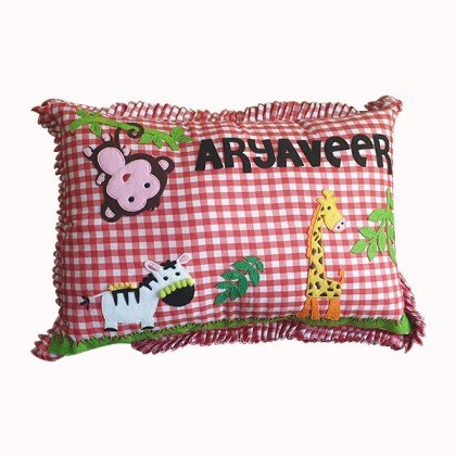 Checks Safari Animals Cushion