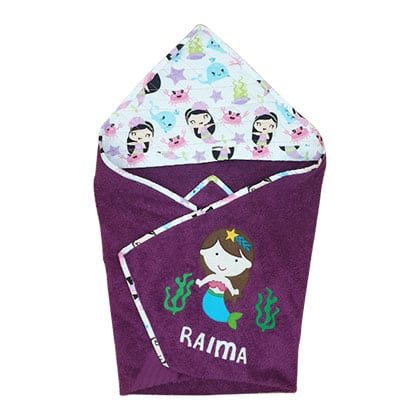 Mermaid Purple Hood Towel