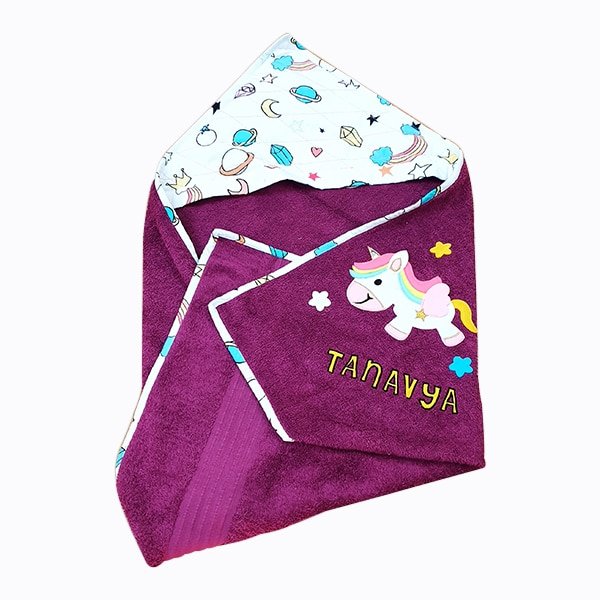 Purple Big Unicorn Hood Towel