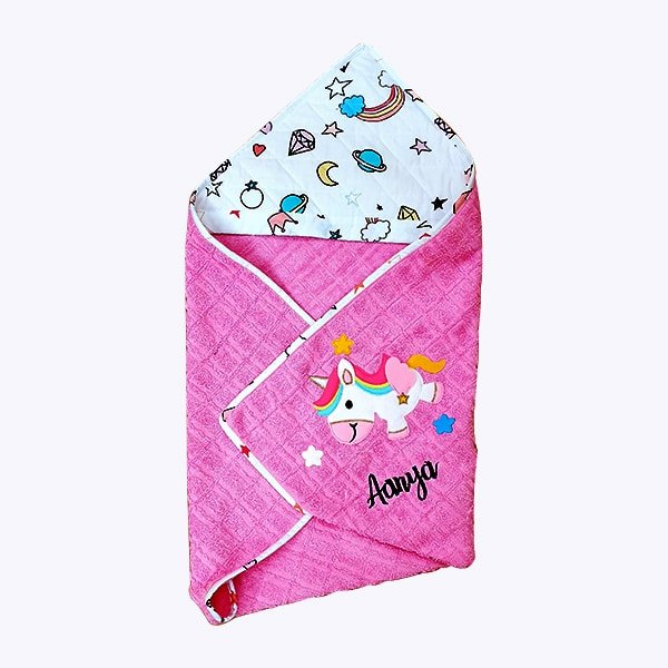 Big Unicorn Pink Hood Towel