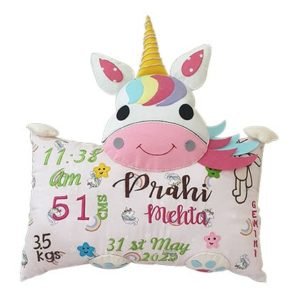 Birth Details Unicorn Cushion