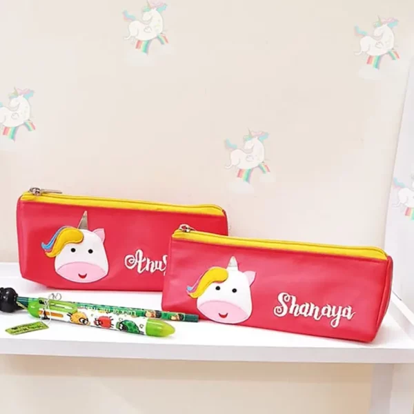 BE-07-P043-I01-Unicorn Logo Triangular Pencil Pouch Unicorn Logo Triangular Pencil Pouch