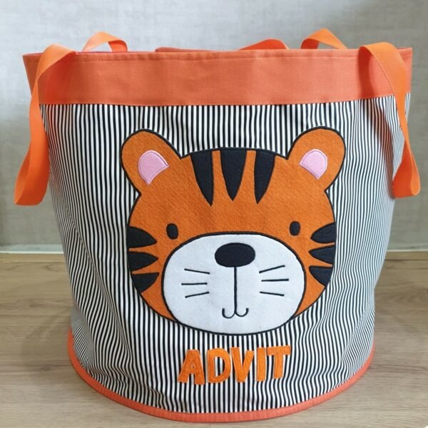 Baby Tiger Face Motif Toy Basket