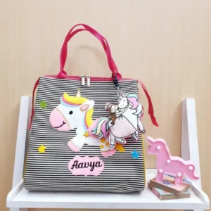 Stripes Unicorn Tote Bag
