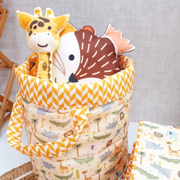Animal Quilted Toy Basket 01