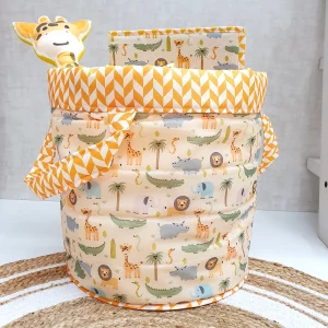Animal Quilted Toy Basket 03