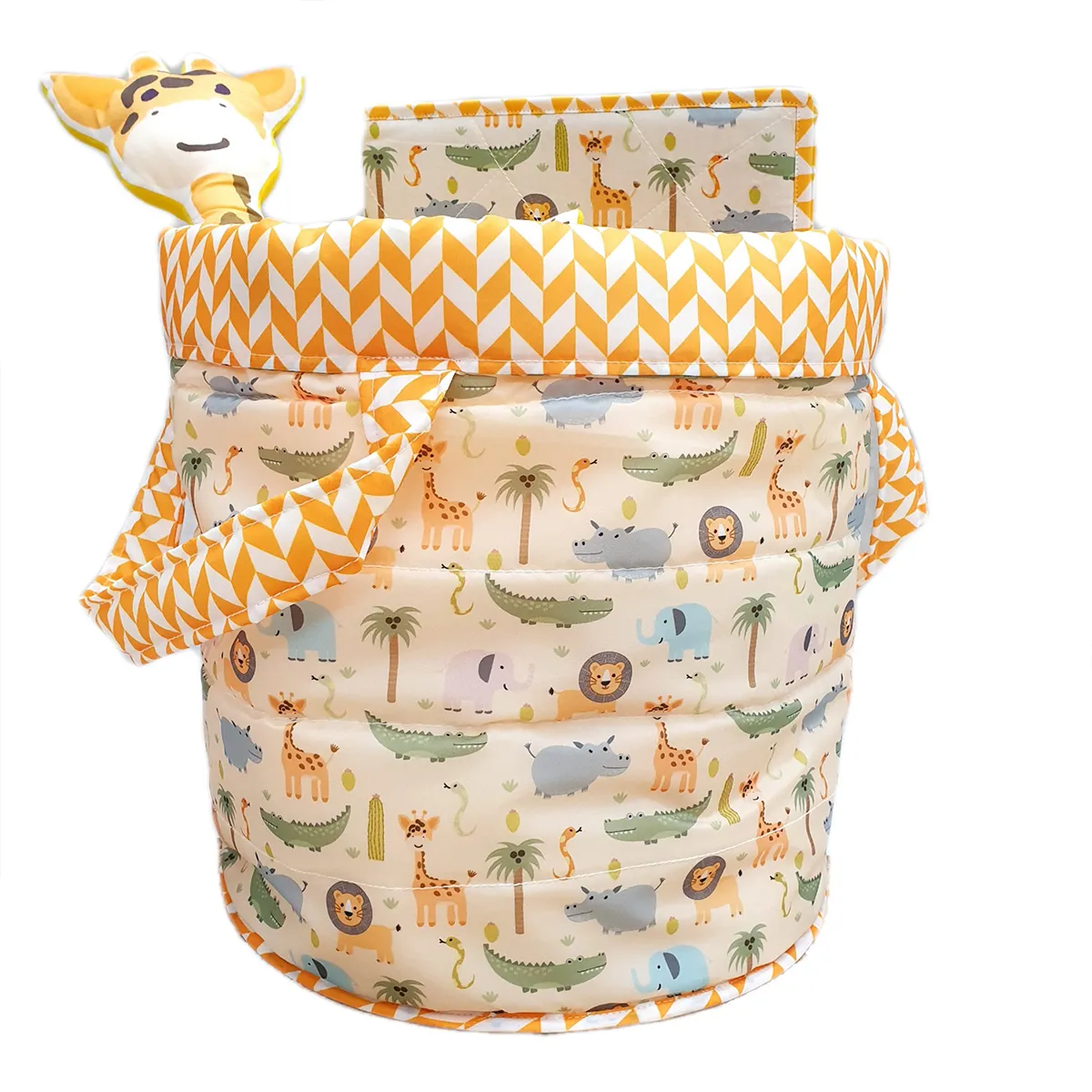 Animal Quilted Toy Basket 05