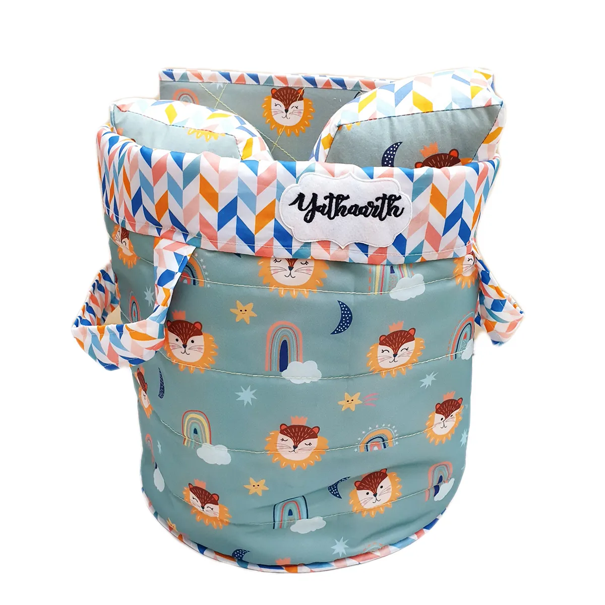 Fancy Lion Quilted Toy Basket 02