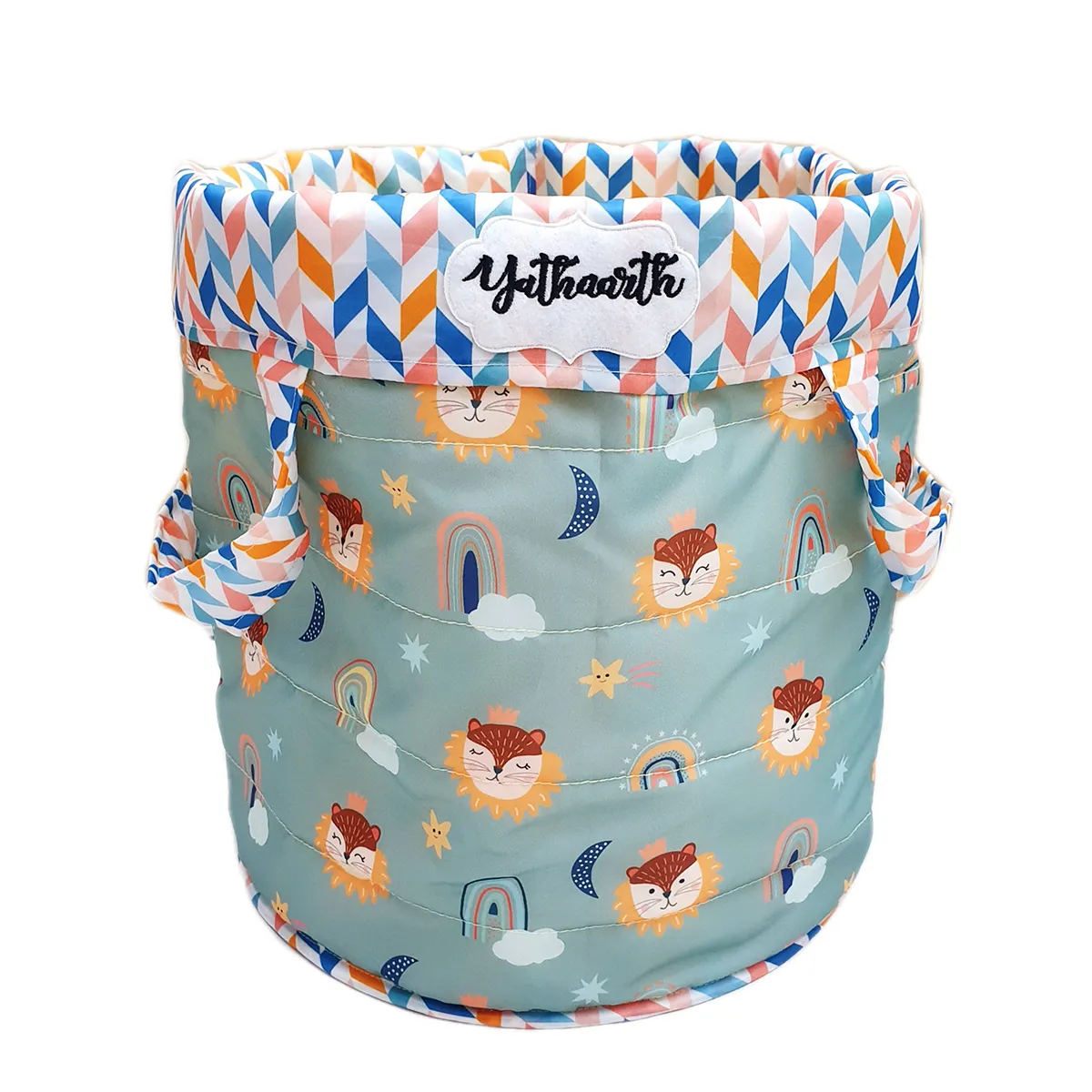 Fancy Lion Quilted Toy Basket 01