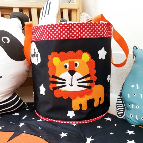 Lion Black Toy Basket