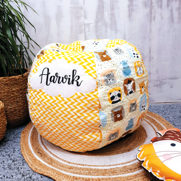 Animal Faces Quilted Bean Bag