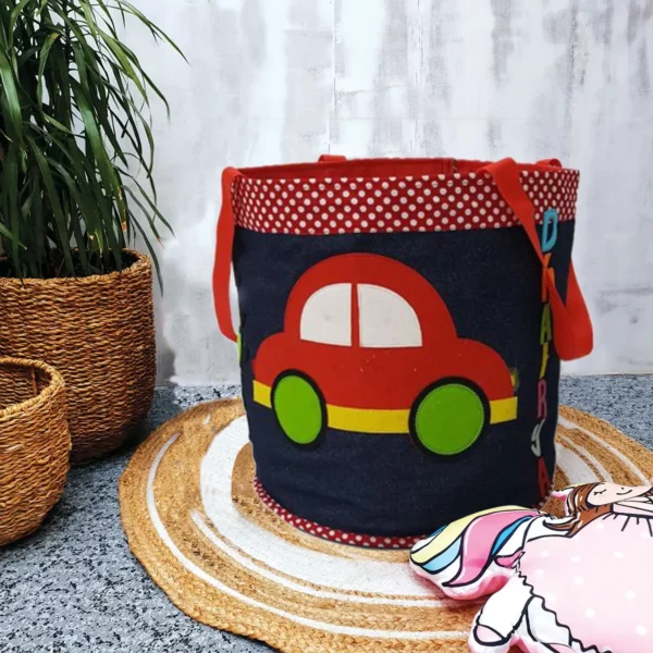 Car Denim Toy Basket
