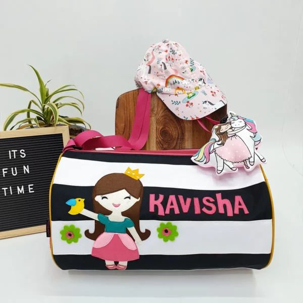 Black White Princess Duffle Bag