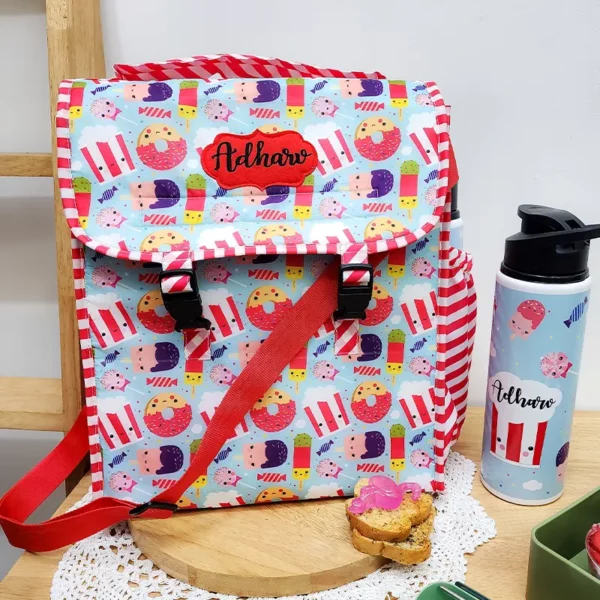 Candy Cane Insulated Lunch Bag