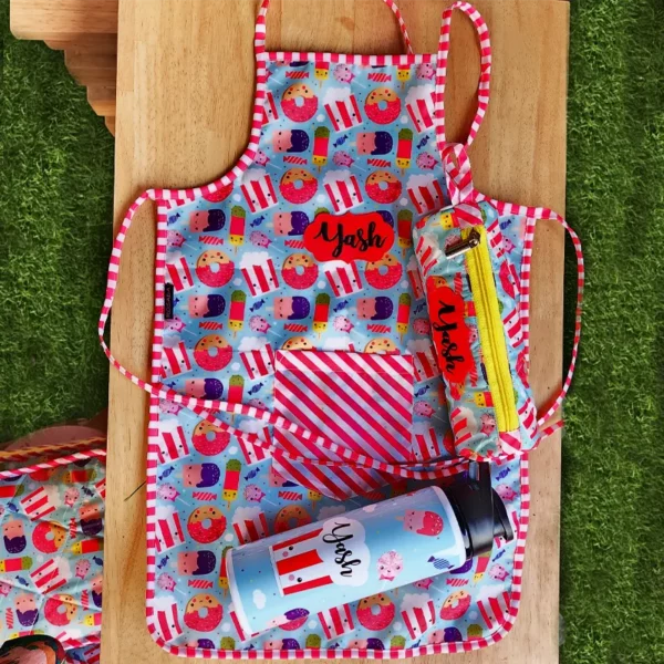 Apron Pencil Pouch And Sipper Bottle Set