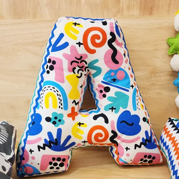 Abstract Alphabet Cushion