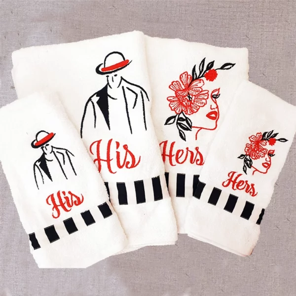His & Her Couple Towel Set