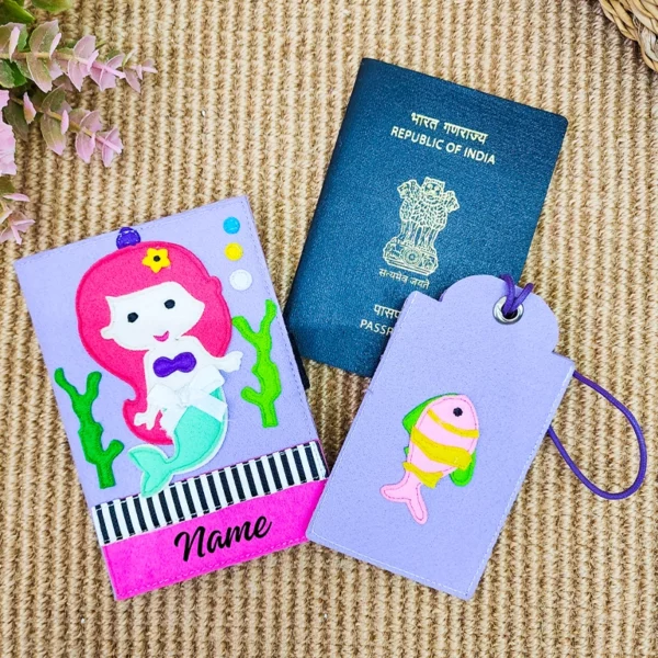 Mermaid Felt Passport Cover & luggage Tag