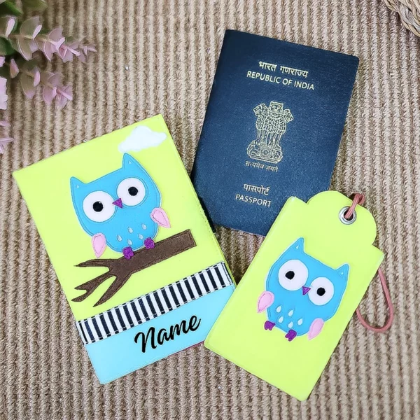 Owl Felt Passport Cover & luggage Tag