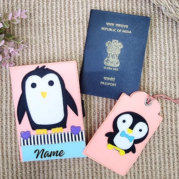 Penguin Felt Passport Cover & luggage Tag